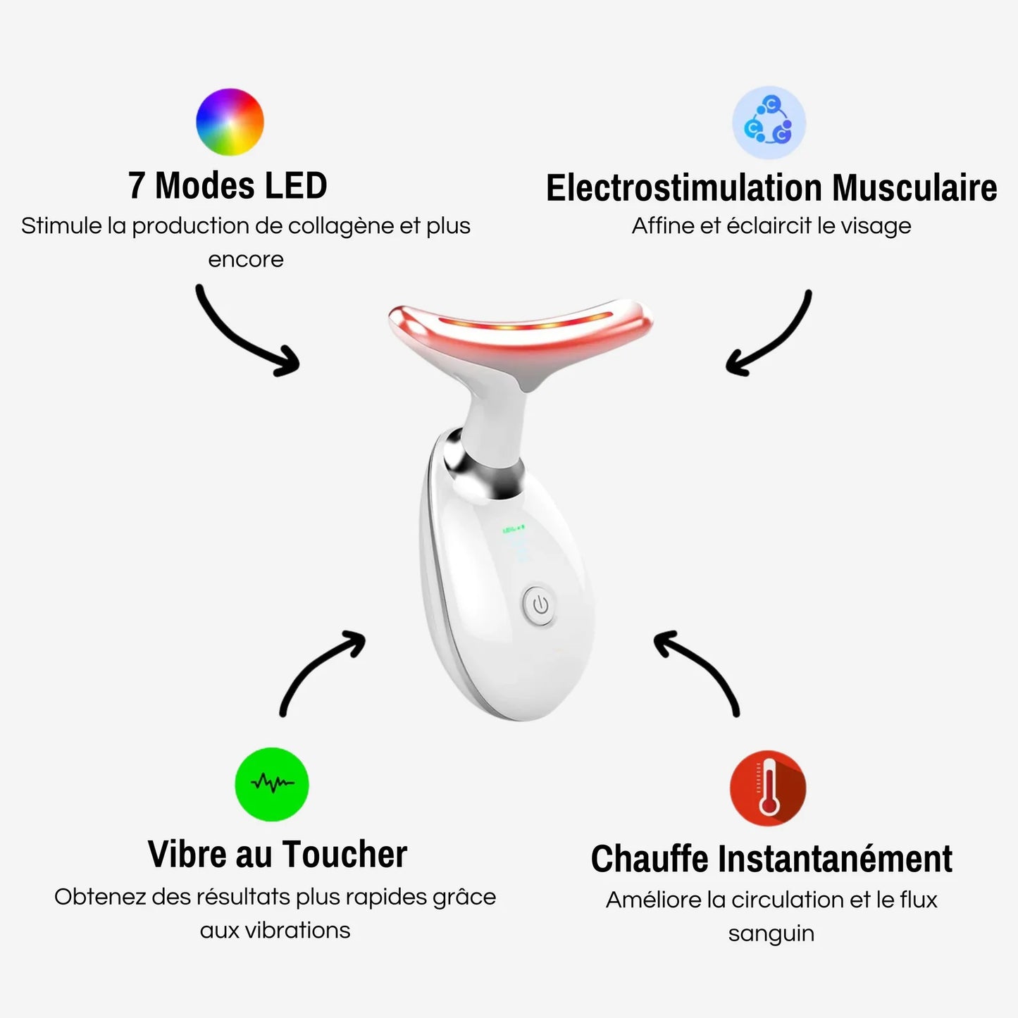 SkinLume | Lifter LED 7-en-1 – Soin Raffermissant Visage & Cou