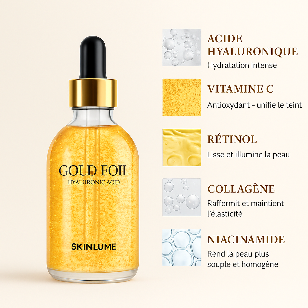 SkinLume Sérum Éclat Suprême à l’Or 24K – Hydratation & Jeunesse Intense (30ml)
